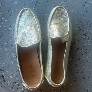 Sperry Seaport Loafer Gold Silver Leather